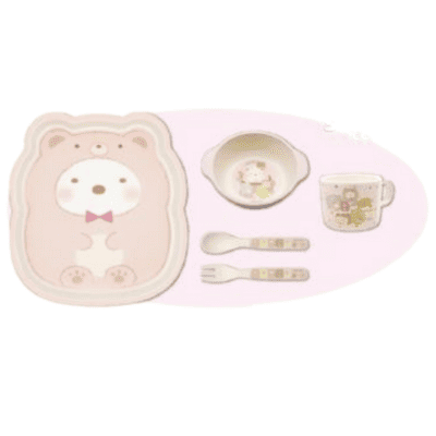 [Polar Bear] Sumikko Gurashi Bear Cafe at Home Die-cut Bamboo Fiber Tableware Set