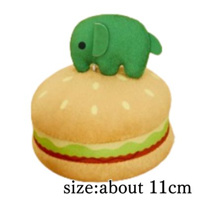 [Green] DomDom Hamburger Vibrating Plush Toy