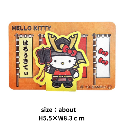 Hello Kitty Kabuto] Sanrio Wooden Two-Step Magnet