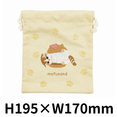 [Cat Sweets] mofusand Drawstring Bag Flocked