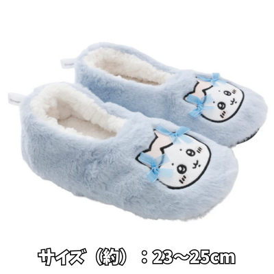 [Hachiware] Chiikawa Room Shoes Ribbon Sax